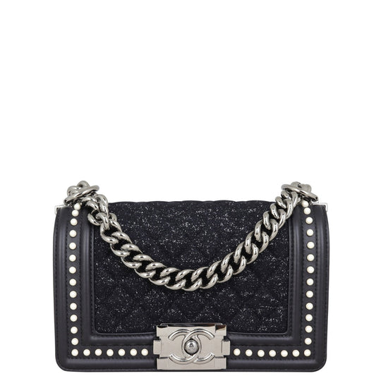 Chanel Boy Small Tweed Pearls