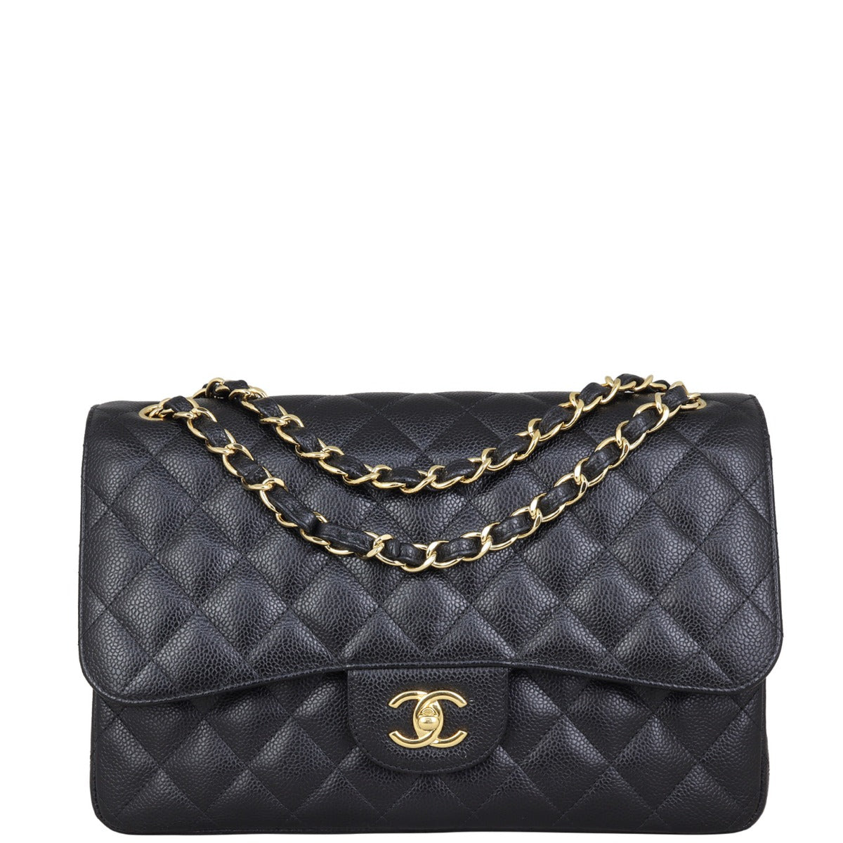 Chanel Classic Double Flap Jumbo | Black Lambskin Gold Hardware