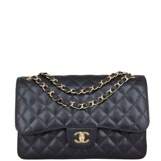 Chanel Classic Double Flap Jumbo | Black Lambskin Gold Hardware