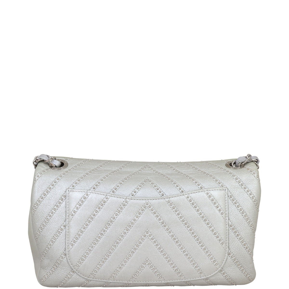 Chanel Stud Wars Chevron Flap Bag | Metallic Silver