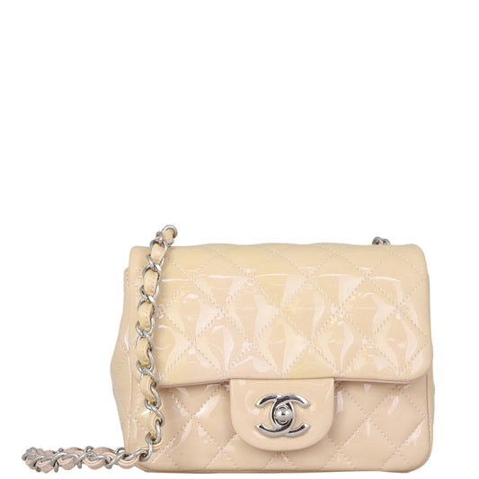Chanel Classic Flap Mini Square Patent | Beige