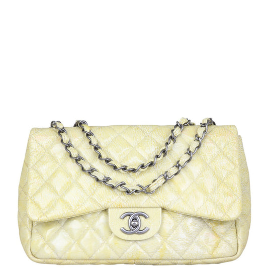 Chanel Classic Single Flap Jumbo Vinyl | Yellow