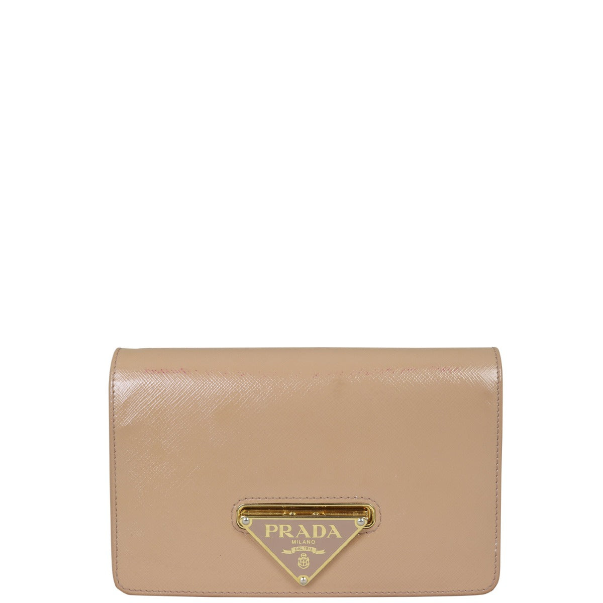 Prada Saffiano Vernice Flip Lock Chain Bag