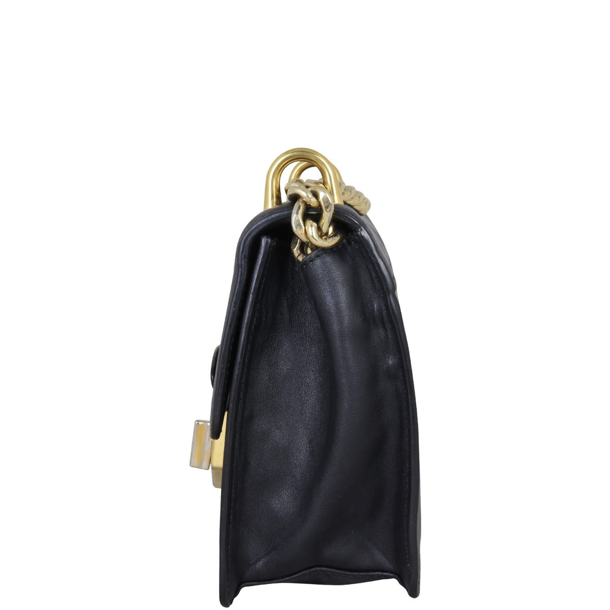 Prada Saffiano Turn Lock Chain Shoulder Bag