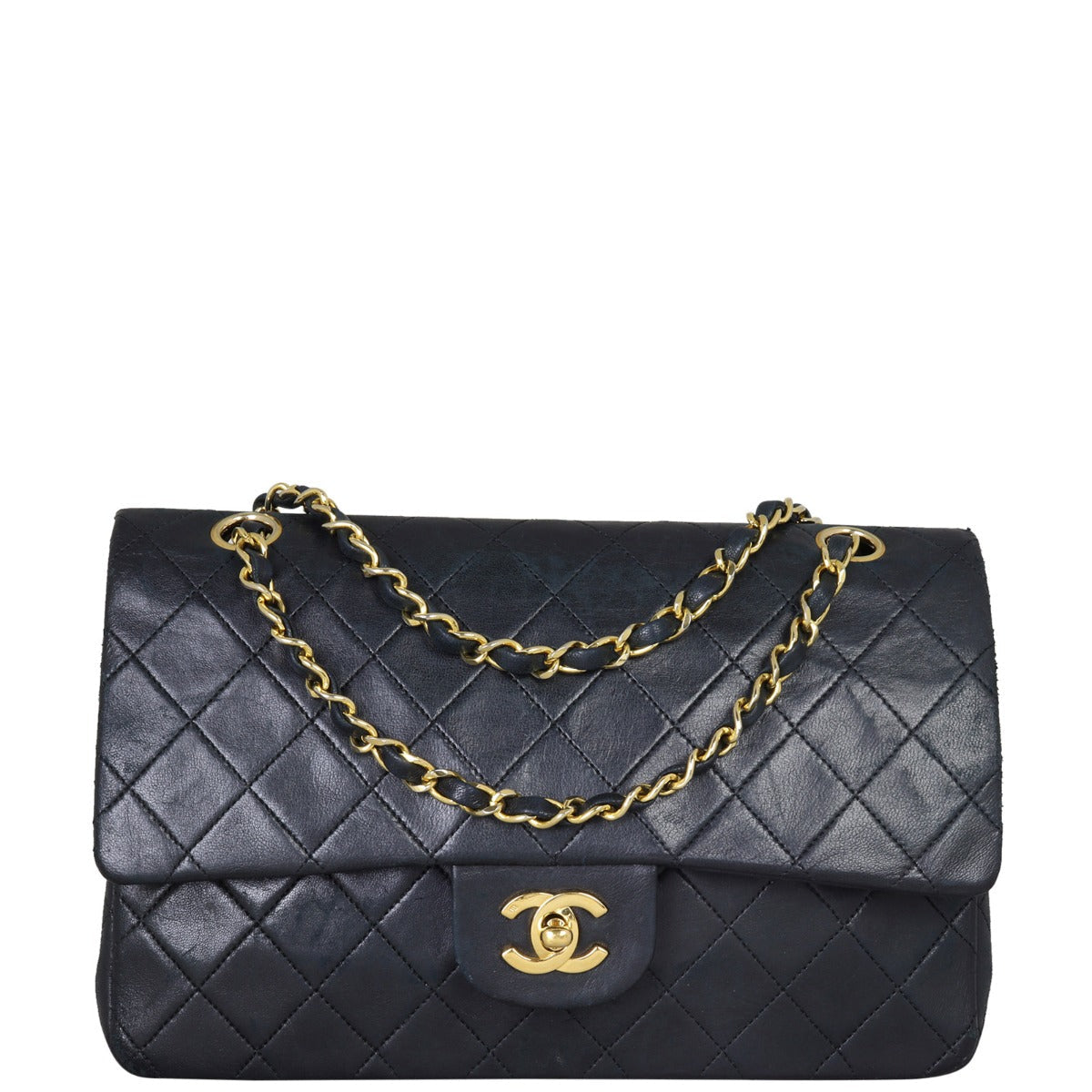 Chanel Classic Double Flap Medium | Black Vintage Lambskin Gold Hardware