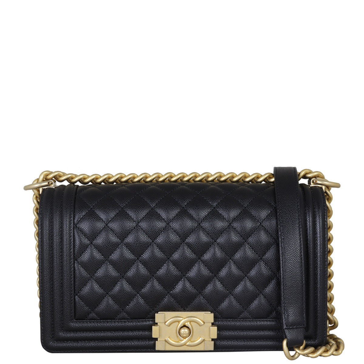 Chanel Boy Old Medium | Black 28 Series