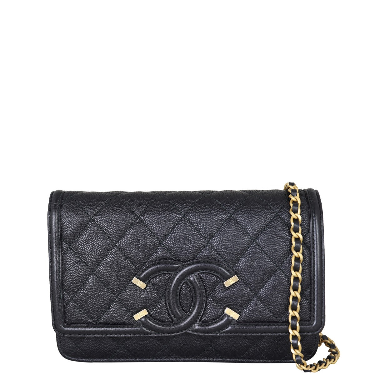 Chanel CC Filigree Wallet on Chain