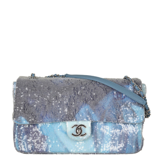 Chanel Classic Single Flap Large Sequin Waterfalls