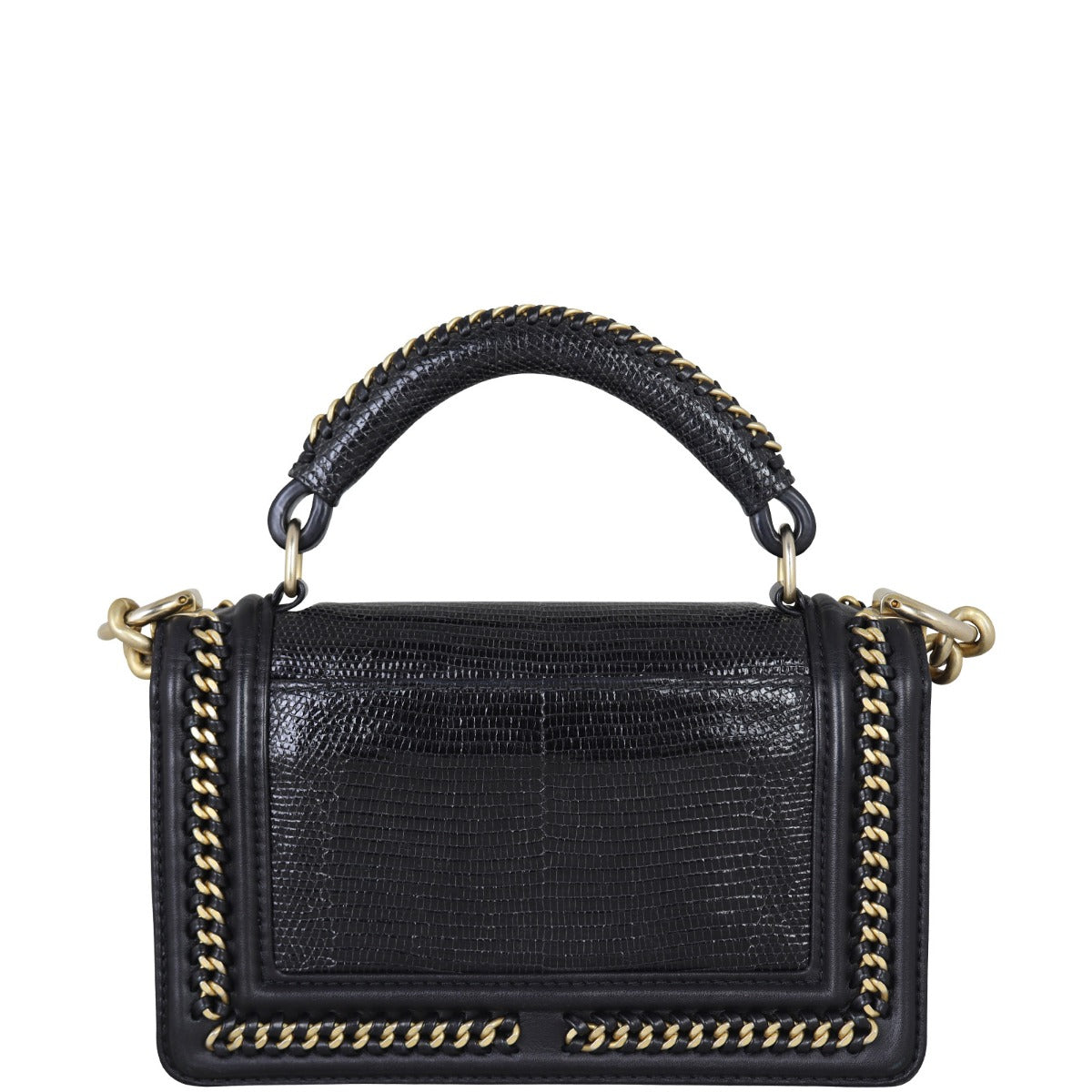 Chanel Boy Top Handle Bag Small Lizard