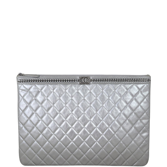 Chanel Boy O-Case Large | Silver