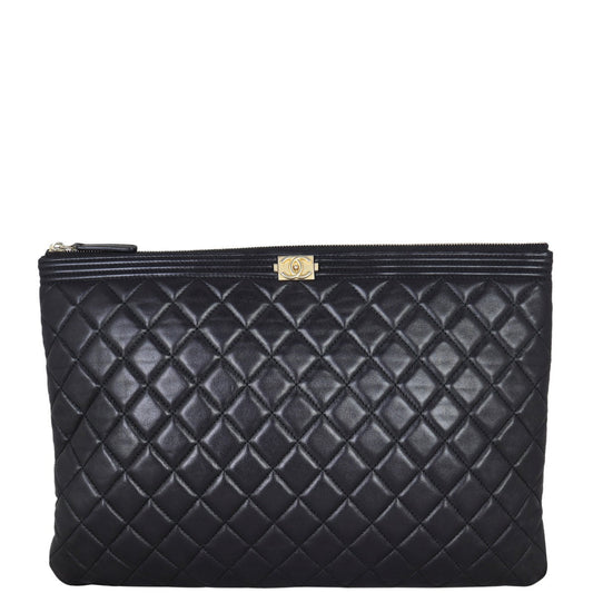 Chanel Boy O-Case Large | Black Lambskin