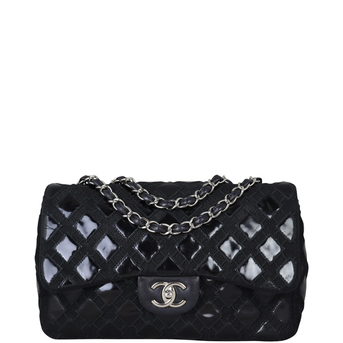 Chanel Classic Single Flap Jumbo Mesh Patent | 14 Series