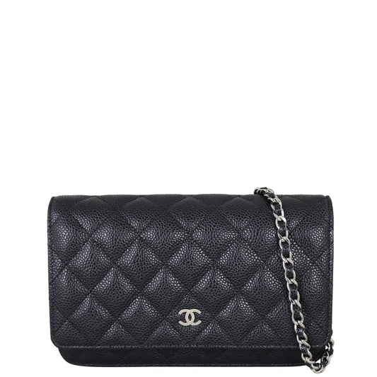 Chanel Classic Wallet on Chain | Caviar Silver Hardware