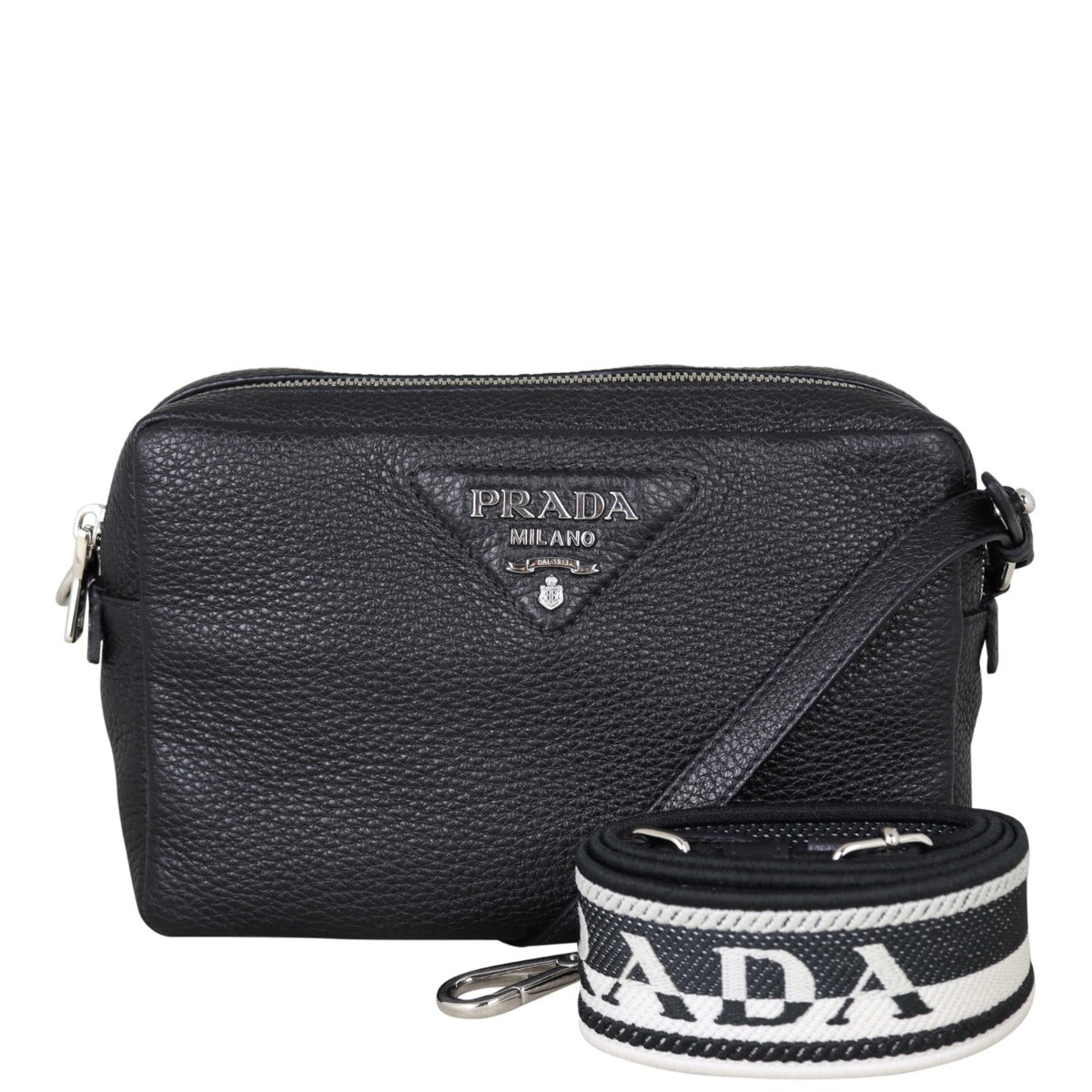 Prada Vitello Daino Double Zip Camera Bag