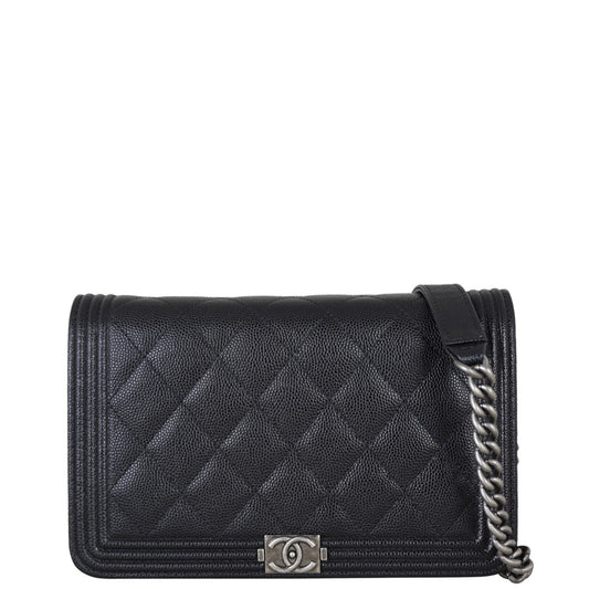 Chanel Boy Wallet on Chain | Black Caviar