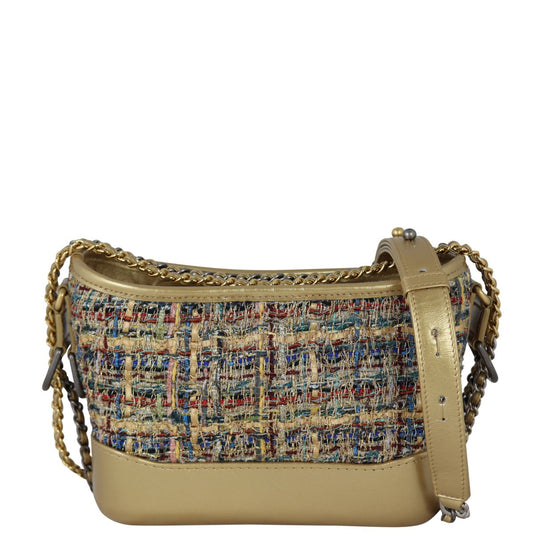 Chanel Gabrielle Tweed Hobo Small