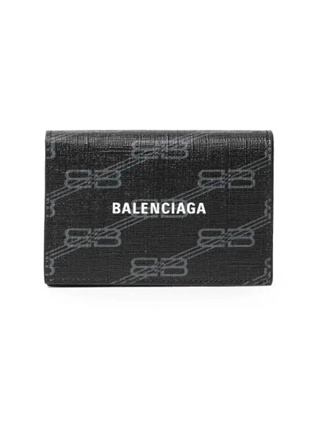 Luxury Balenciaga Trending 2026 BB Monogram Card Wallet Black