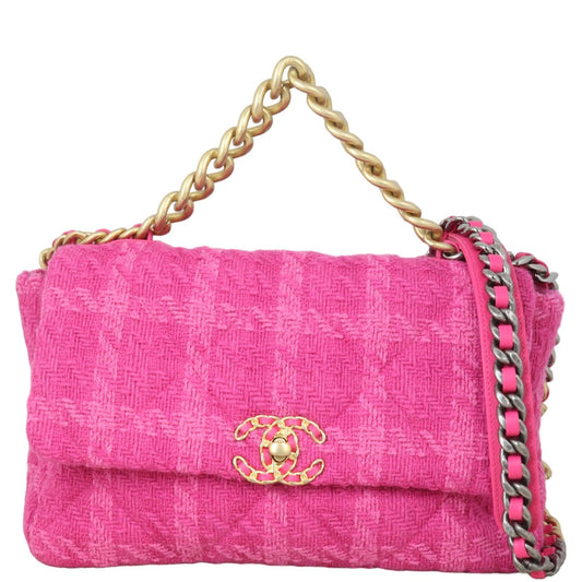 Chanel 19 Tweed Flap Bag Large
