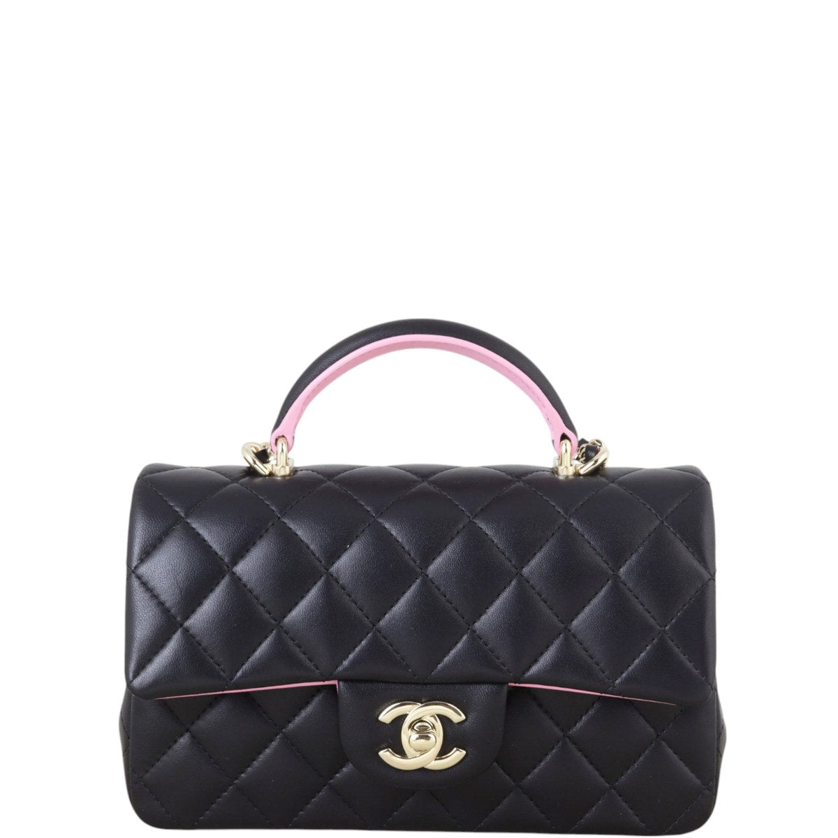 Chanel Classic Flap Mini Rectangular Top Handle Bag Lambskin