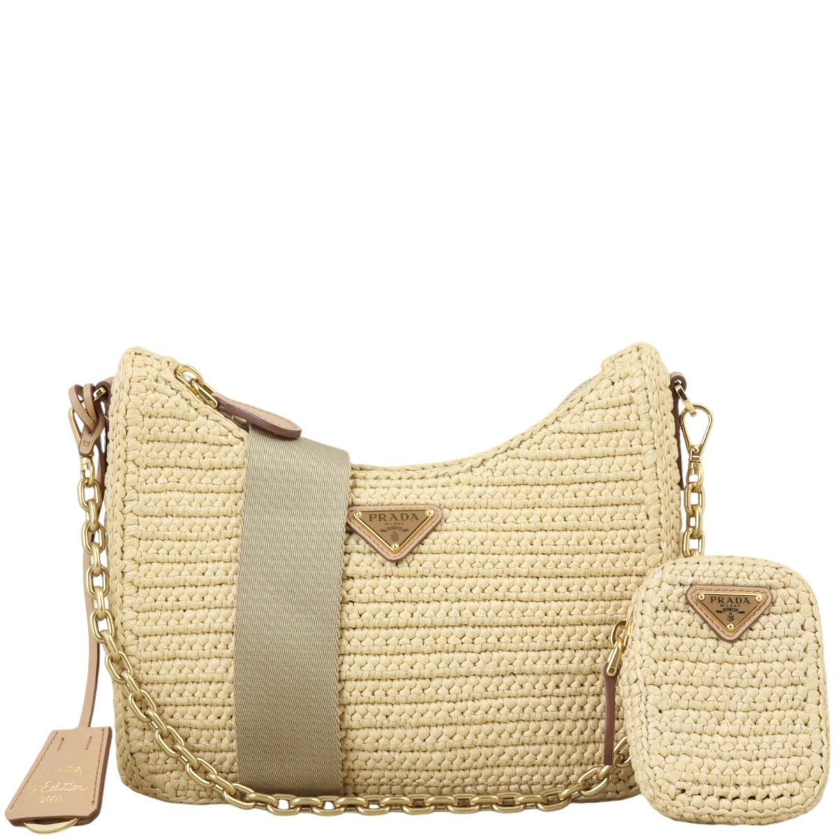Prada Re-Edition 2005 Crochet Raffia Shoulder Bag