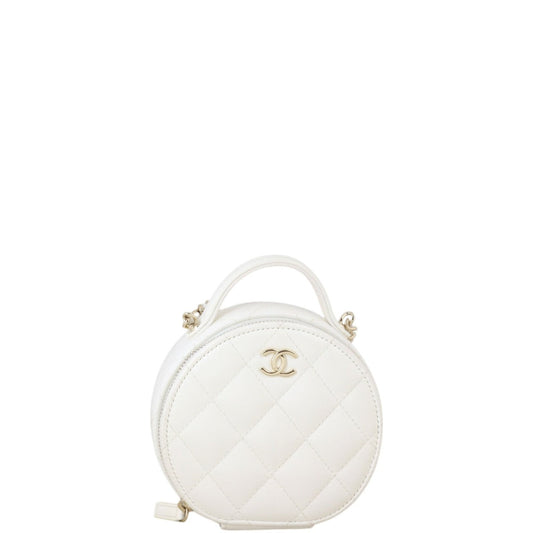 Chanel Handle With Care Round Vanity Case with Chain