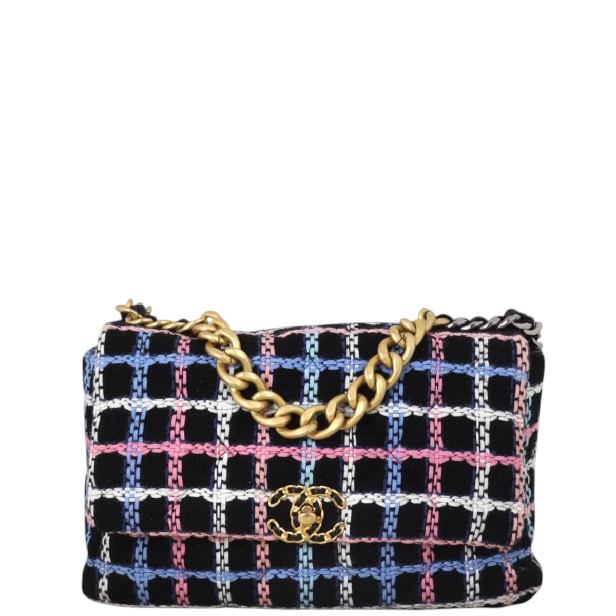 Chanel 19 Tweed Flap Bag Large