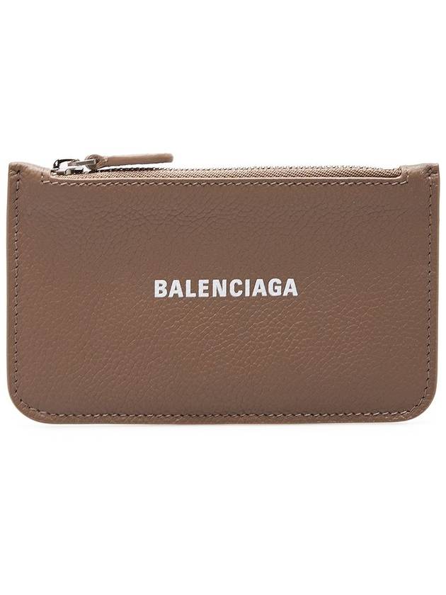 Luxury Balenciaga Trending 2026 Logo Zipper Long Card Wallet Brown