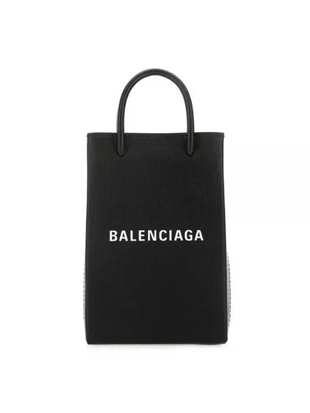 Luxury Balenciaga Trending 2026 Logo Print Phone Holder Small Cross Bag Black
