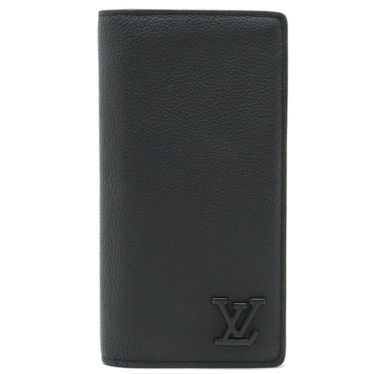 Louis vuitton LV Aerogram Portfolio Brother NM 2 Folded Wallet 2 Folded Green Leather Noir Black M69980