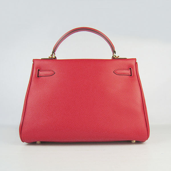Luxury Hermes Kelly 32cm Togo Leather Handbag Red/Golden