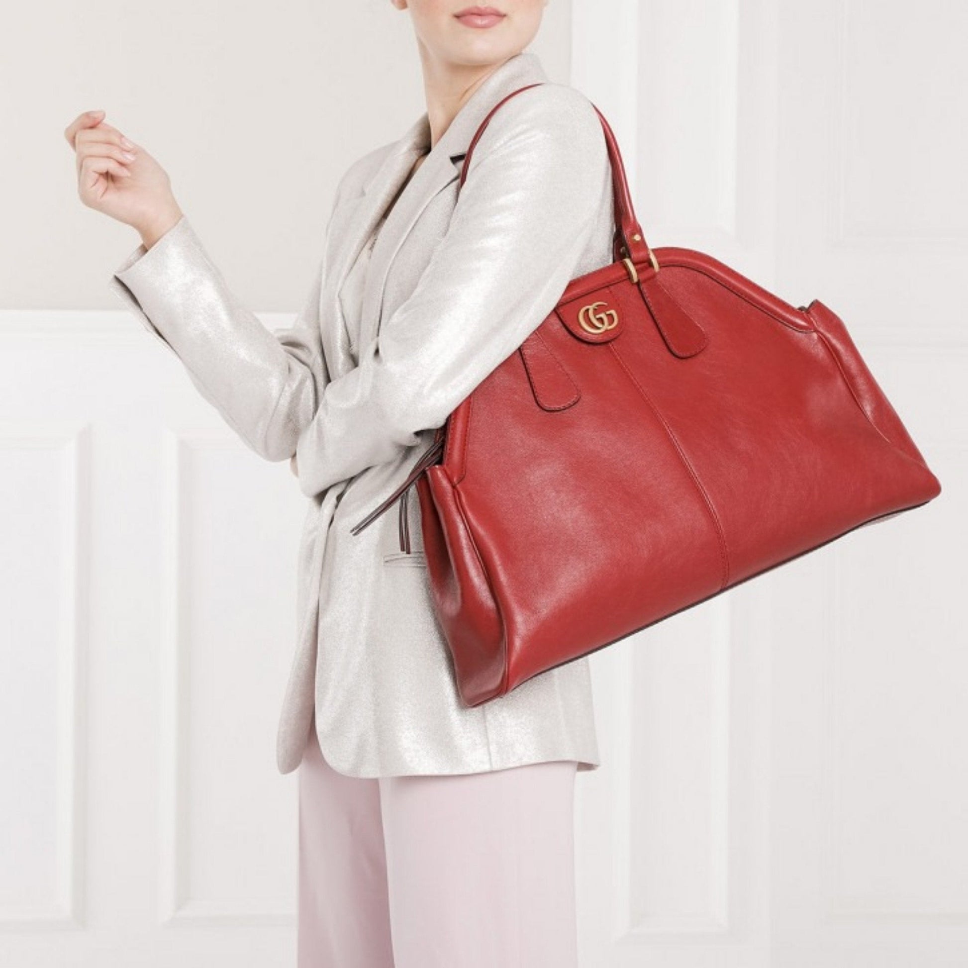 Gucci Monogram Leather Top Handle Tote