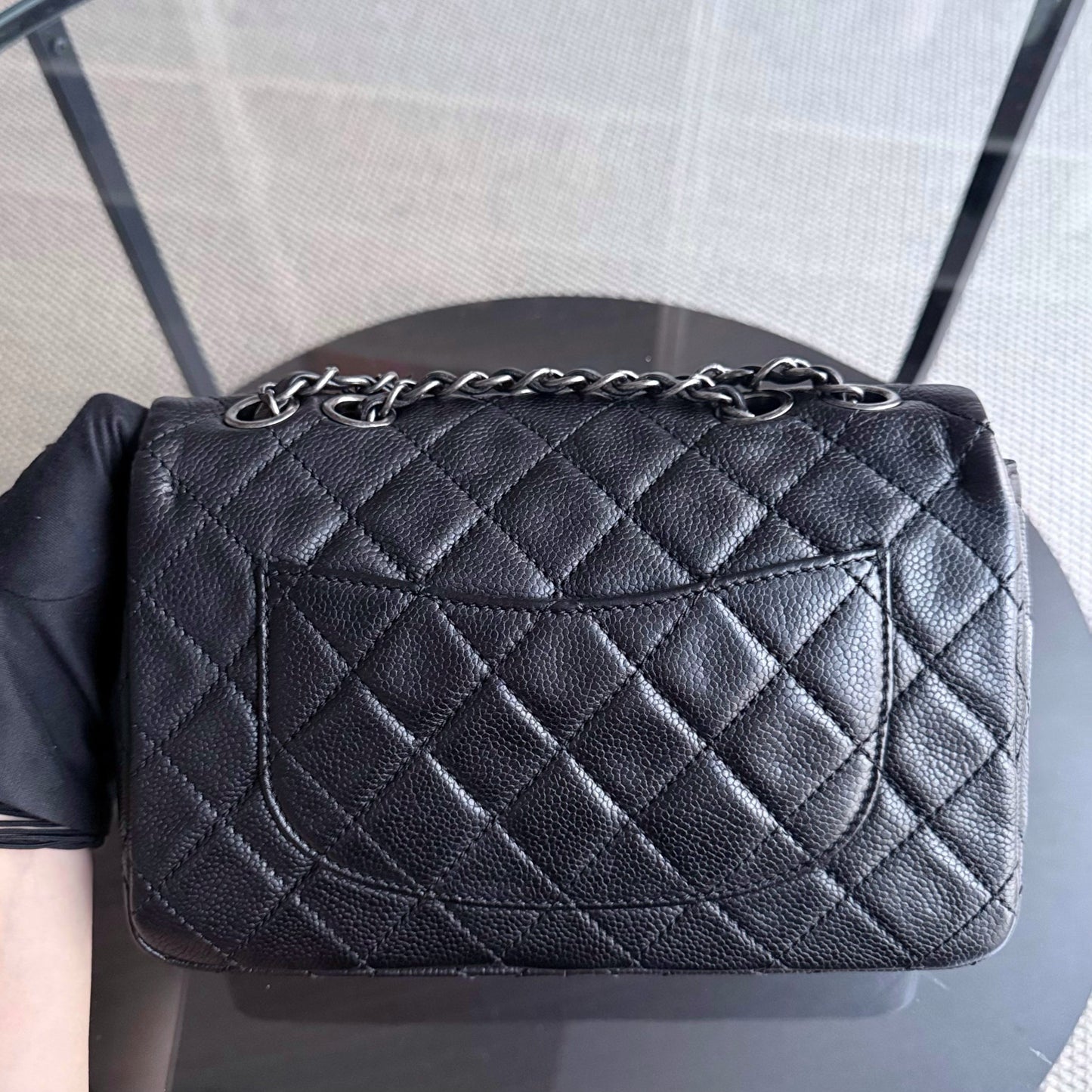 Chanel Seasonal Flap - 24CM Caviar Black Silver Hardware Series 18
