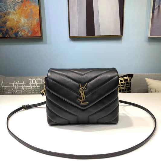 Yves Saint Laurent Loulou Mini Shoulder Bag Black 7in/