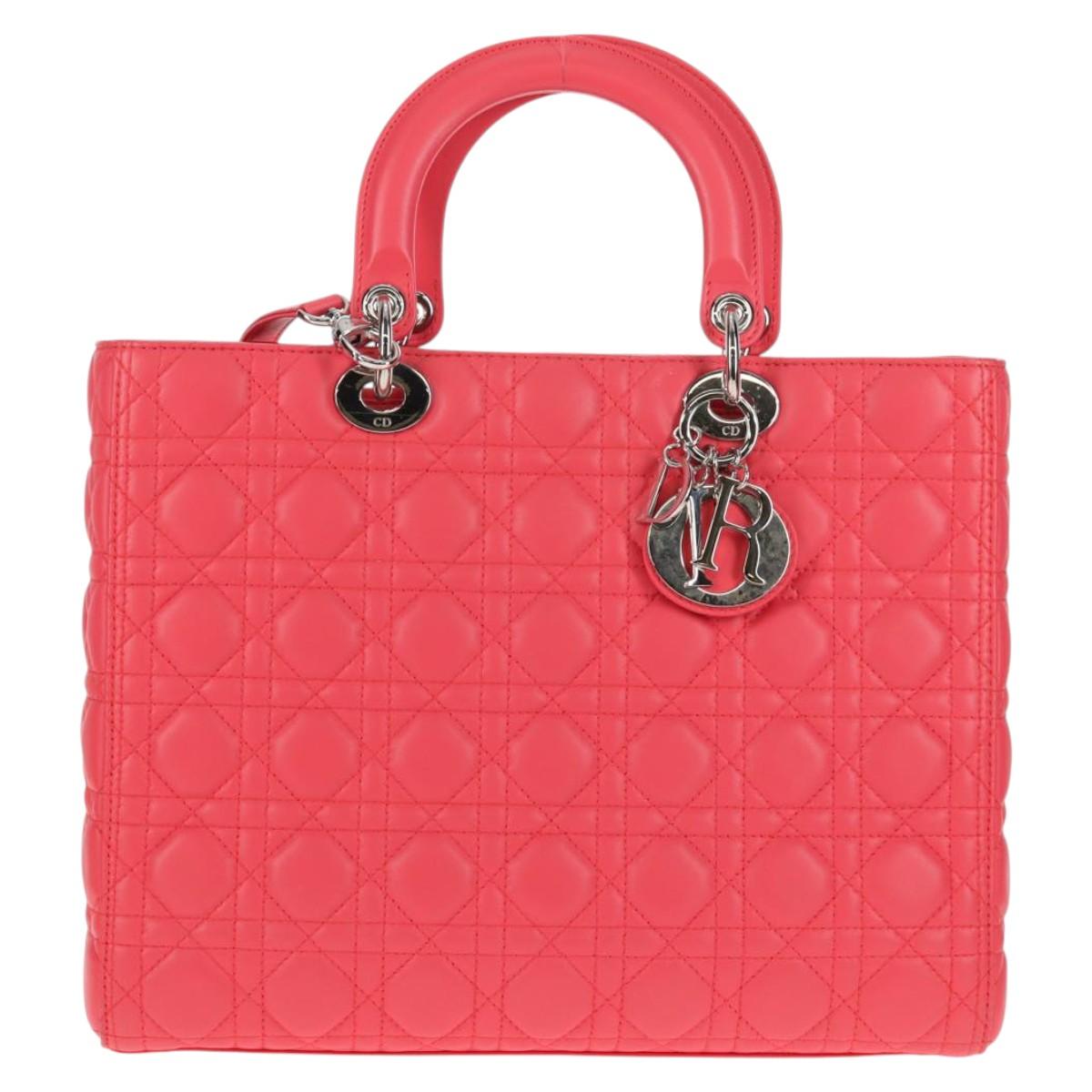 Christian Dior Lady Dior Bag Leather Pink Leather Bag  