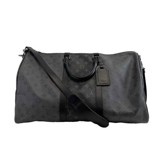 LOUIS VUITTON Keepall Bandouliere 50 Reverse Monogram Eclipse Black Handbag