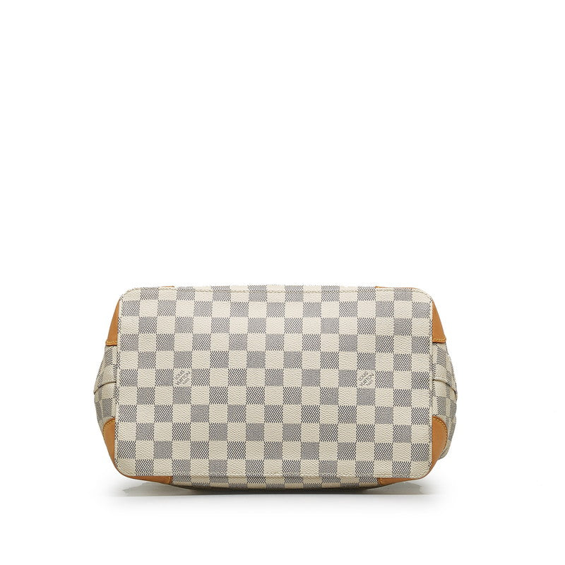 Louis Vuitton Damier Azur Hamsteed PM Handbag N51207 White PVC Leather Lady Louis Vuitton