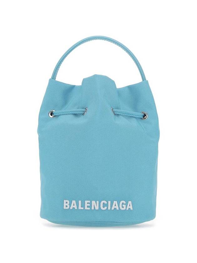 Luxury Balenciaga Trending 2026 Wheel Drawstring XS Bucket Bag Sky Blue