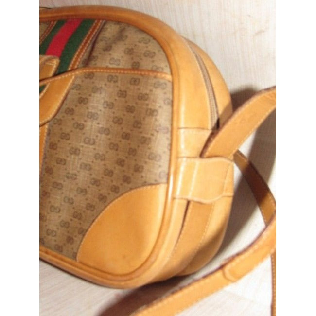 Gucci Leather Canvas Shoulder Bag