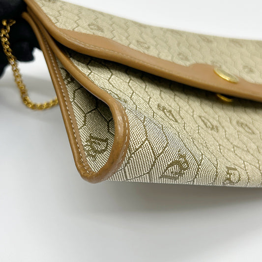 Christian Dior Pvc Leather Shoulder Bag Auth Beige Medium di2020ce