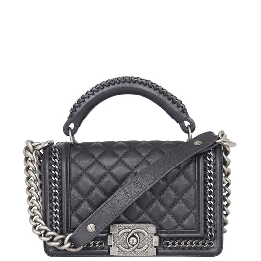 Chanel Boy Paris-Rome Chain Top Handle Small