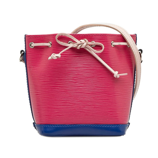 Louis Vuitton Epic Nano Noe Slipper Shoulder Bag M42502 Hot Pink Blue Leather Louis Vuitton