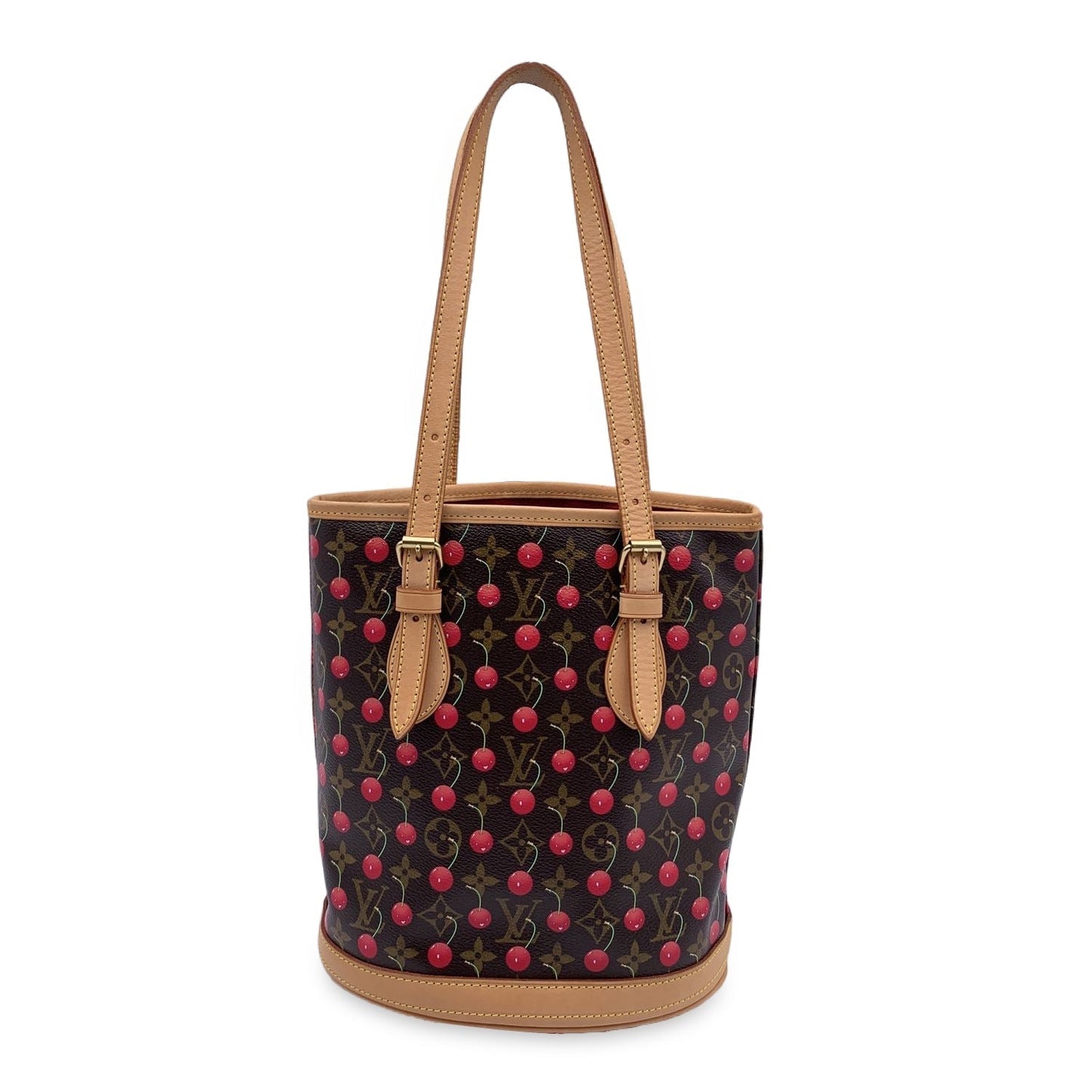 LOUIS VUITTON Limited Edition Monogram Cerises Murakami Bucket Bag