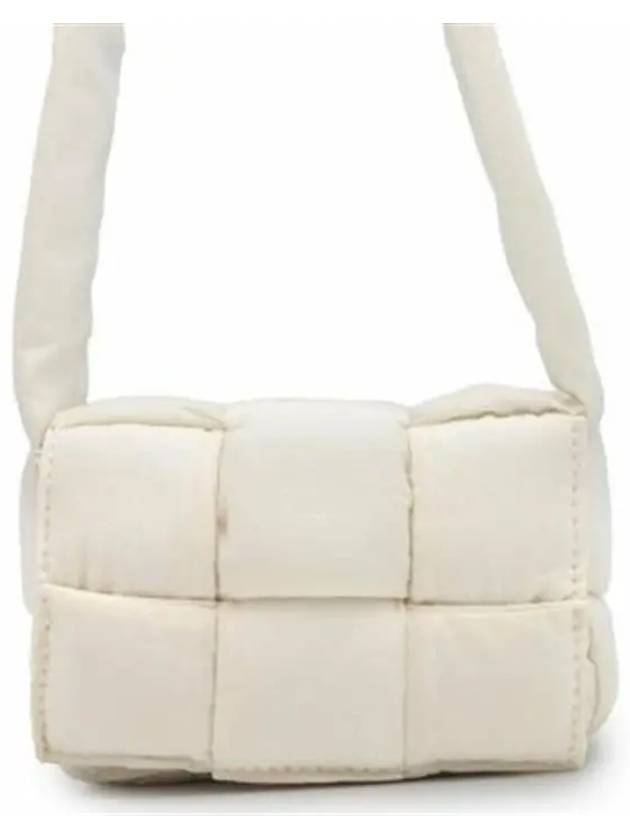 Luxury Bottega Veneta Padded Tech Mini Cassette Cross Bag White