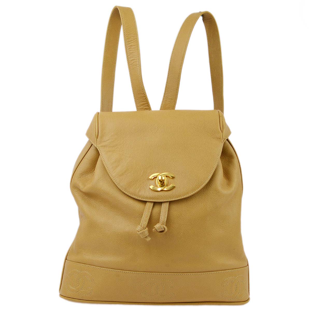 Chanel Beige Caviar Triple CC Backpack