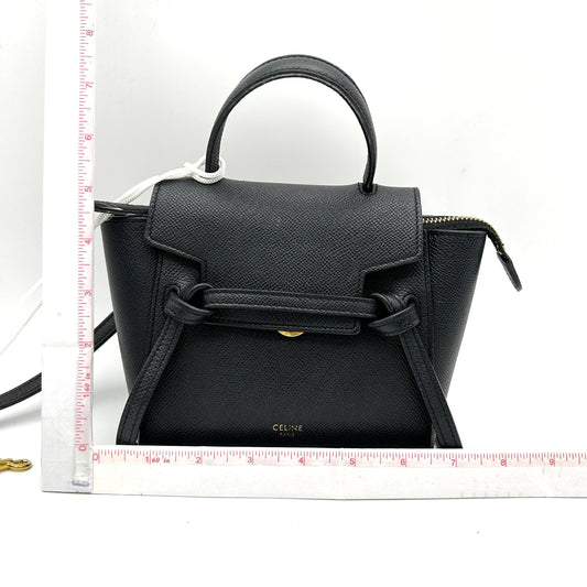 Luxury CELINE Mini Grained Calfskin Pico Belt Bag Grey LA32963