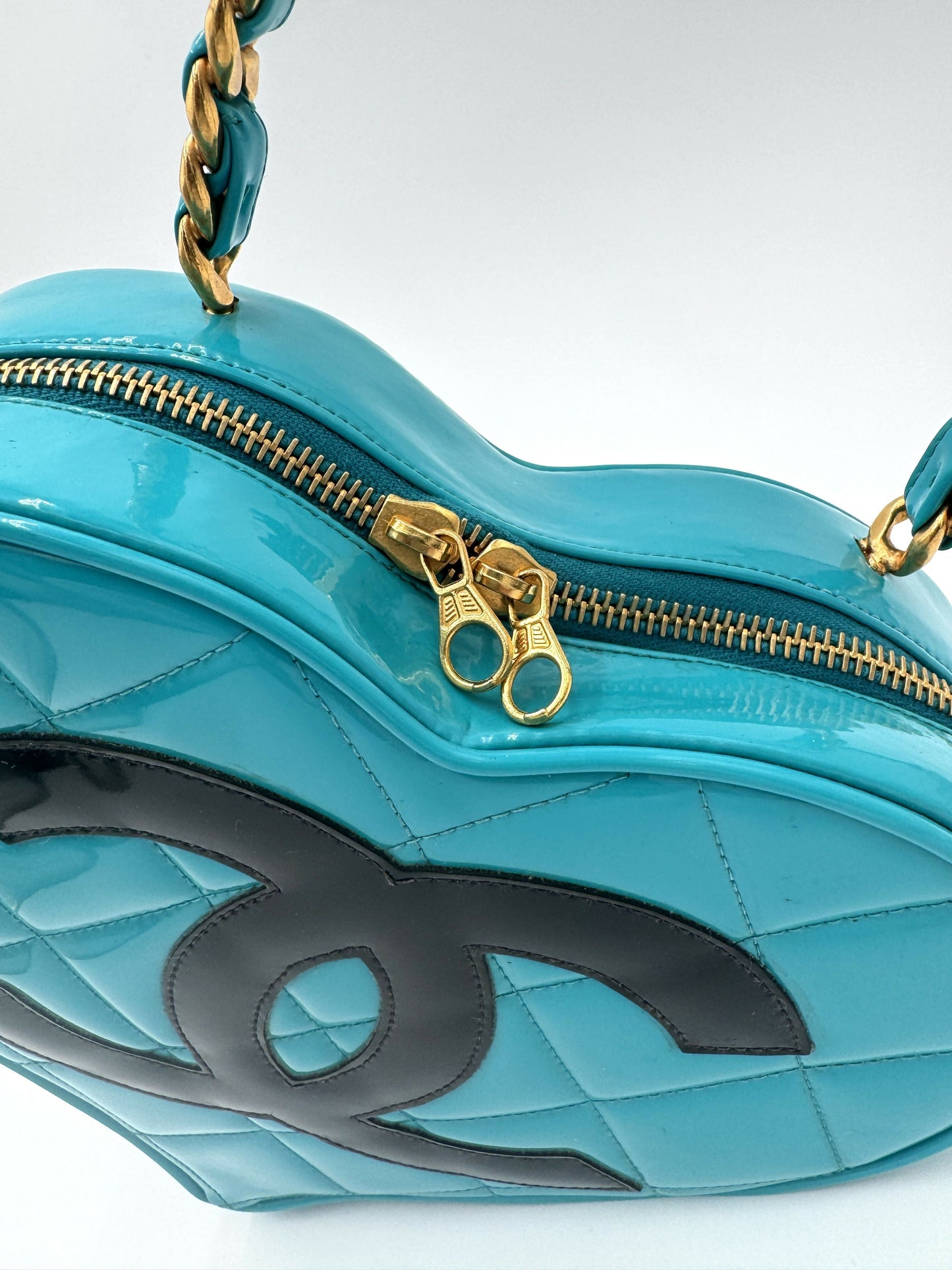 Chanel 1995 Barbie Blue & Black Heart Vanity Bag