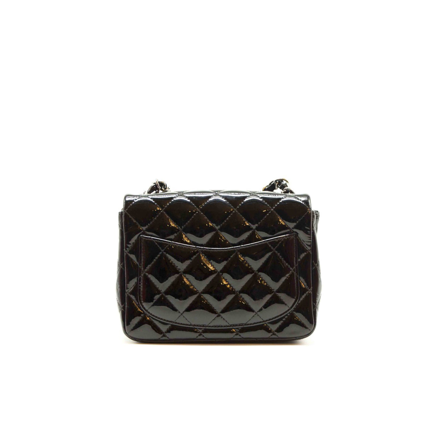 Chanel Quilted Patent Leather Mini Square Flap Bag