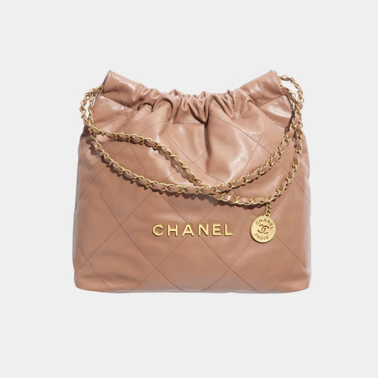 Chanel 22 Handbag Shiny Calfskin & Gold Tone Metal