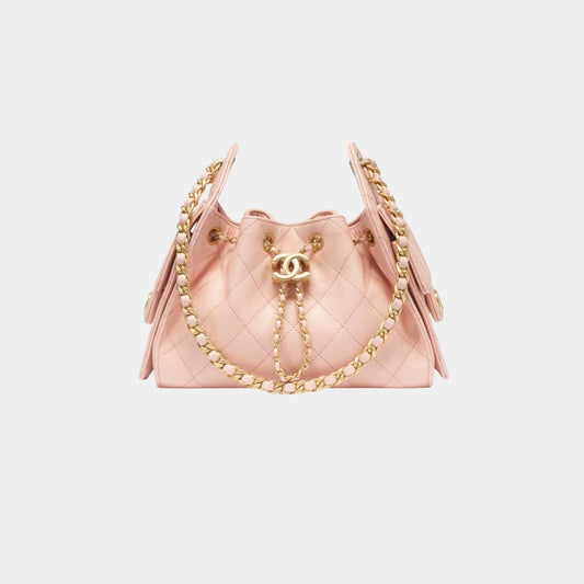 Chanel 25 Mini Handbag Grained Calfskin & Gold Tone Metal
