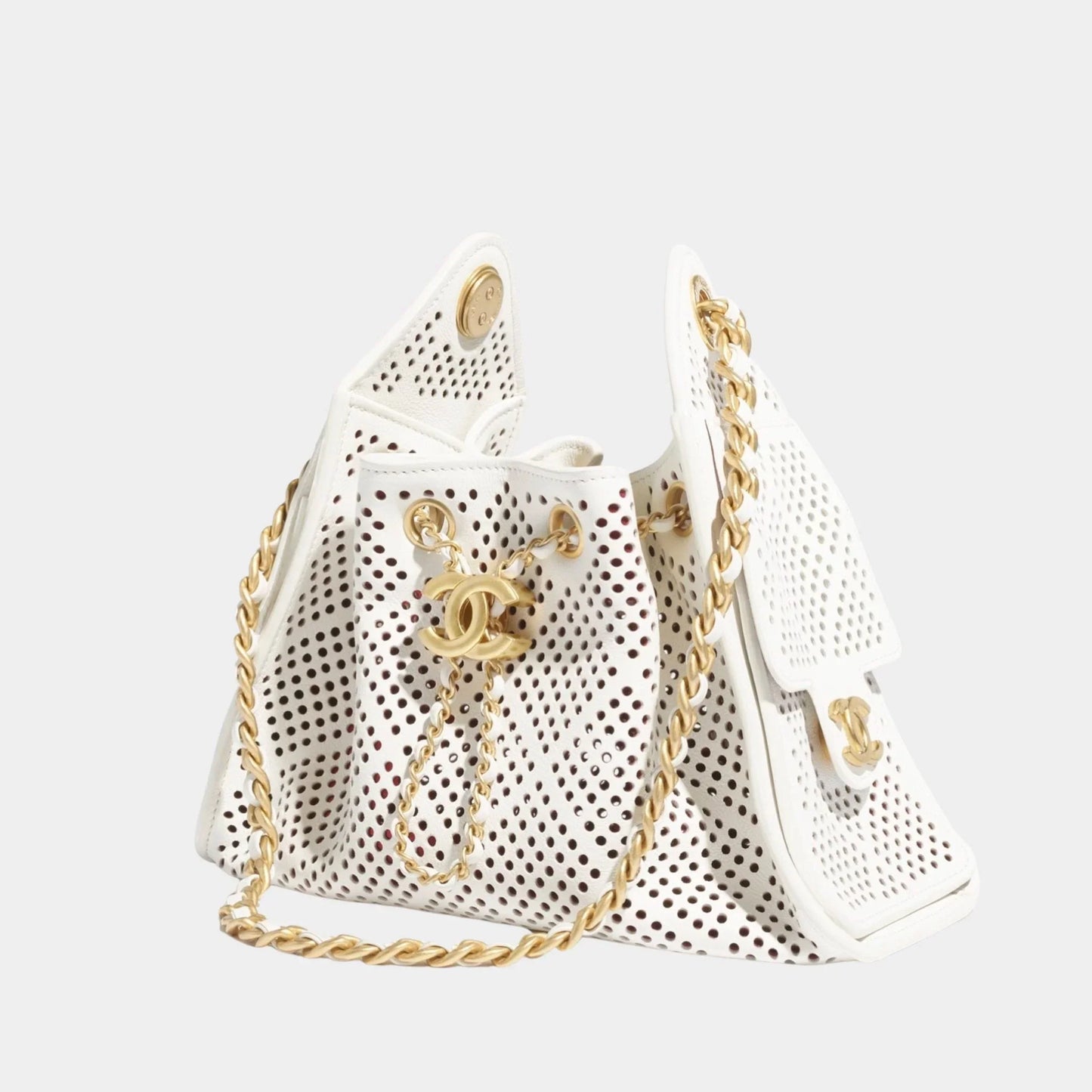 Chanel 25 Mini Handbag Perforated Calfskin & Gold Tone Metal